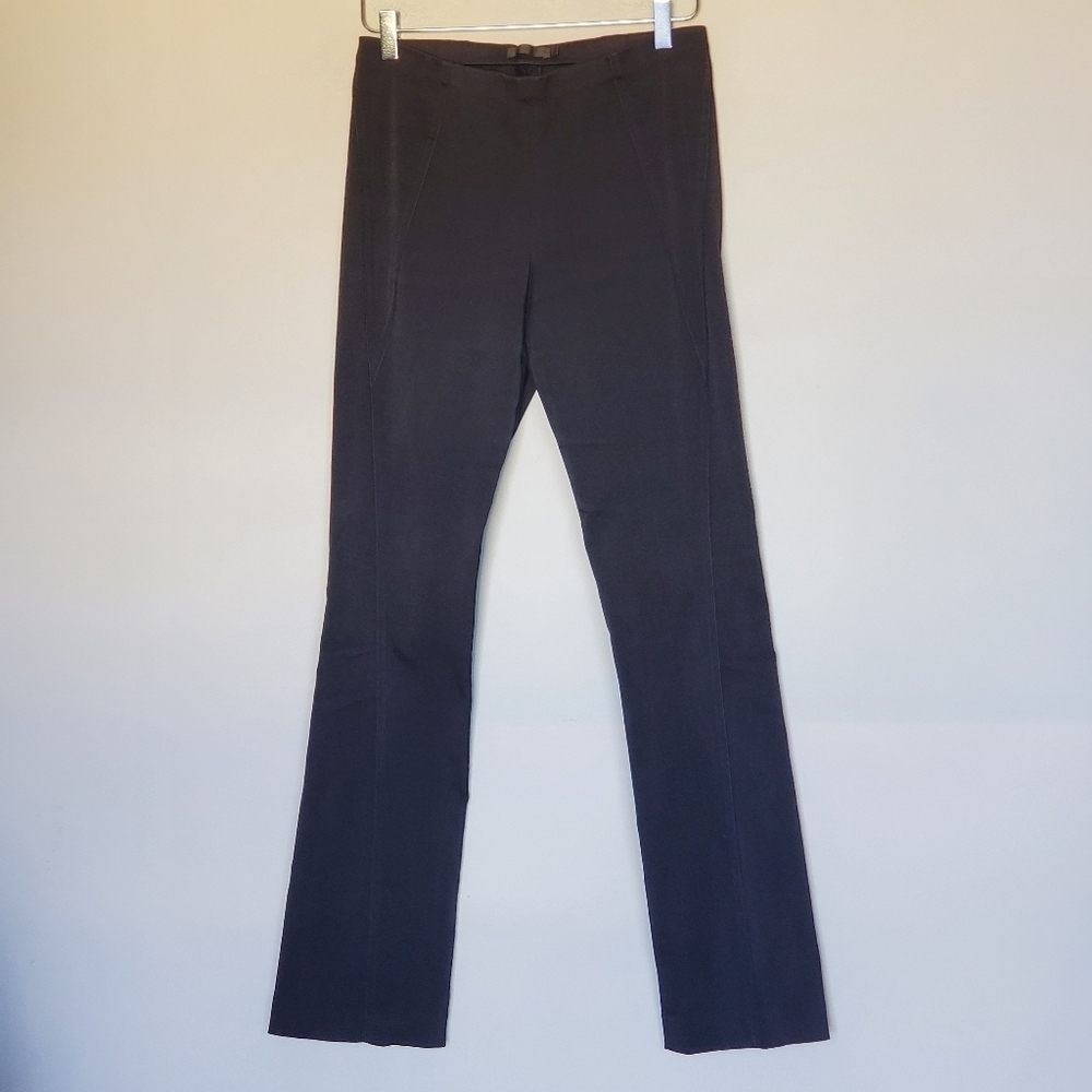 Donna Karan Slacks Trouser Pull-On Pants Black Minimalist Comfort Stretch Size 8